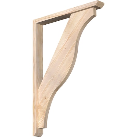 Ekena Millwork Funston Slat Smooth Bracket w/ Offset Brace, Douglas Fir, 3 1/2"W x 28"D x 40"H BKT0402X28X40FST06SDF